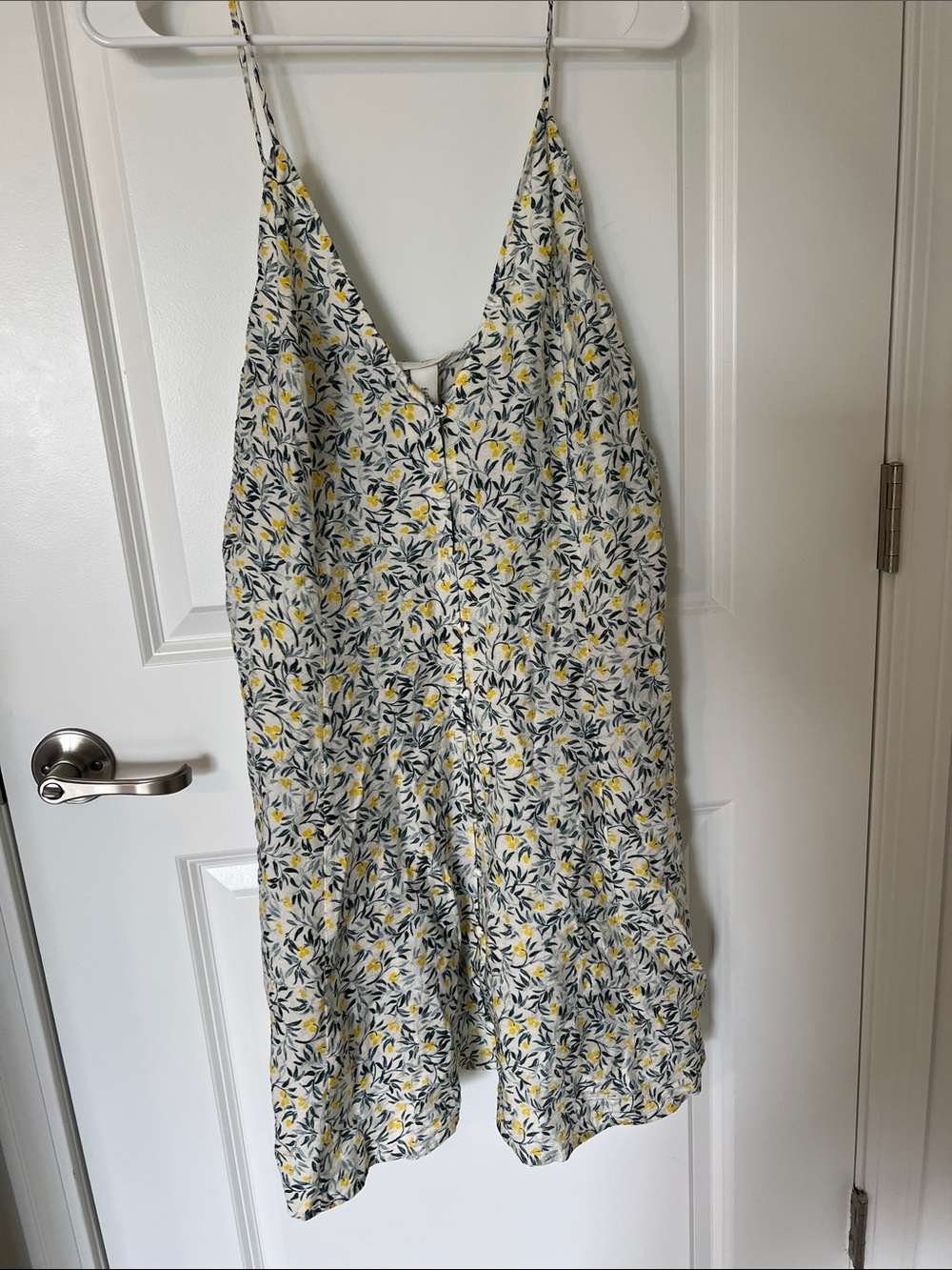 H&M Yellow and Navy Floral Midi Dress